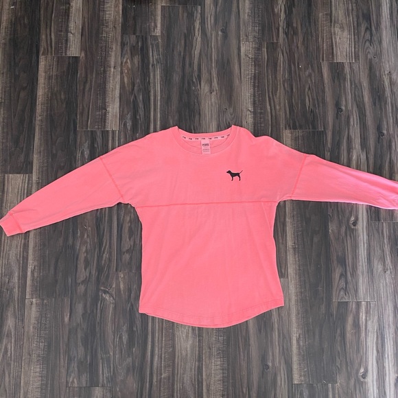 VS Pink! Logo Varsity Crew Long-Sleeve Pullover - Picture 3 of 6